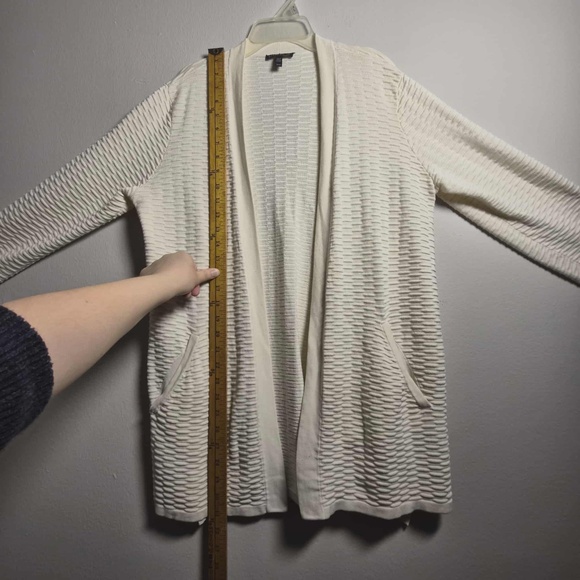 Eileen Fisher Textured Silk Blend Ivory Knit Costal Chic Open Cardigan MSRP $395 - Picture 13 of 13
